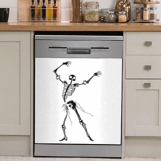 Dancing Skeleton Black Dish Washer Covers