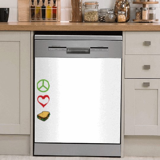 Peace Love Sandwich Hippie Sandwich Lover Dish Washer Covers