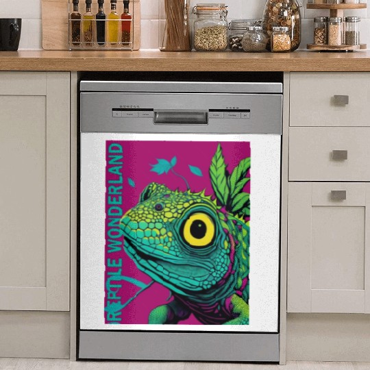 Psychedelic Reptile Wonderland Retro Designs 7 Dish Washer Covers