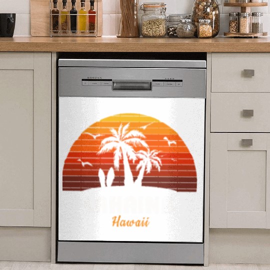 Retro Lahaina Maui Hawaii Sunset Cool Vintage Dish Washer Covers