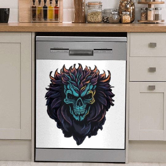 scary Skull lion Dish Washer Covers
