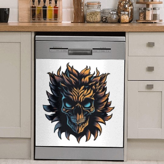 scary Skull lion Dish Washer Covers