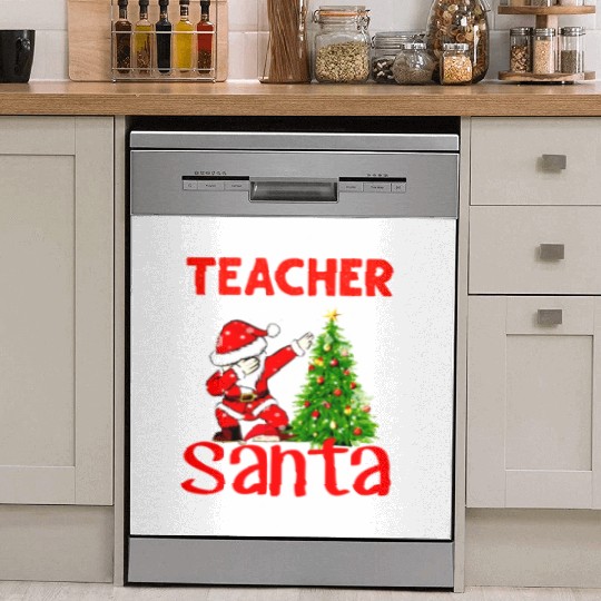 Be Nice Teacher Christmas Holiday Santa Elf Squad Dish Washer Covers