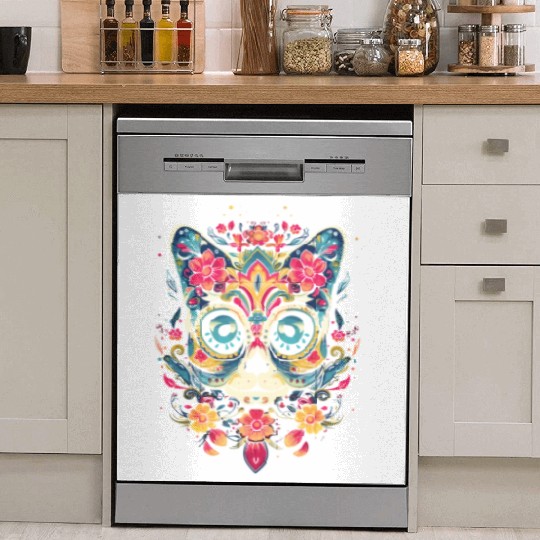 Dia De Los Muertos Sugar Skull Mexican Holiday Dish Washer Covers