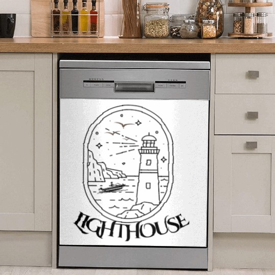 Bon Voyage Lighthouse Design Dish Washer Covers