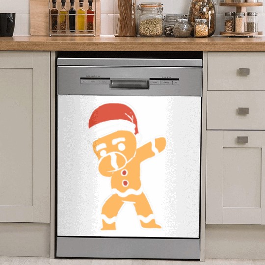 Dabbing Gingerbread Performer Gift Dish Washer Covers