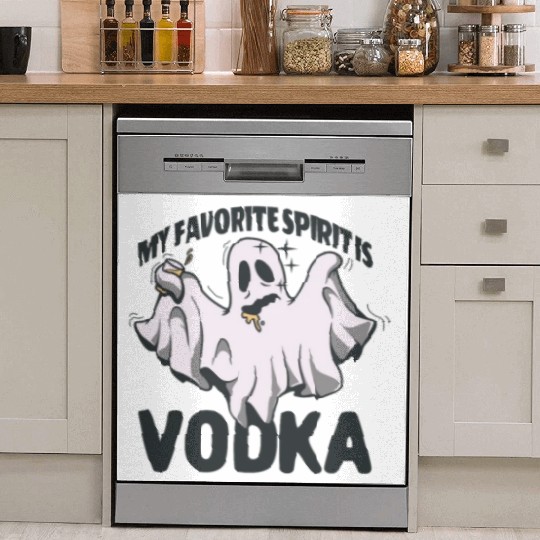 My Favorite Spirit Is Vodka Halloween Vodka Ghost Dish Washer Covers