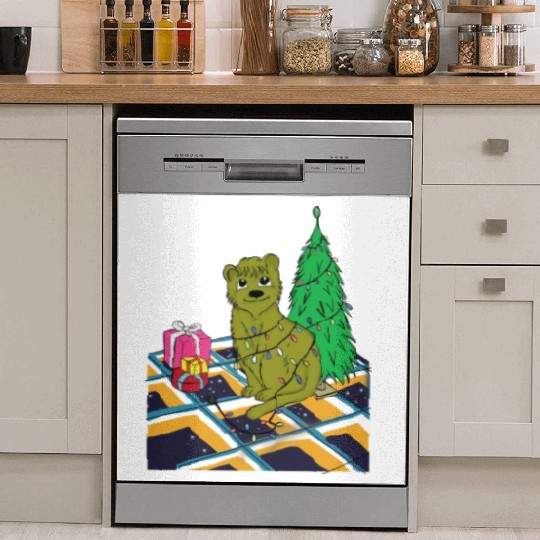 Cat Christmas Light Dish Washer Covers Funny Cat Lover