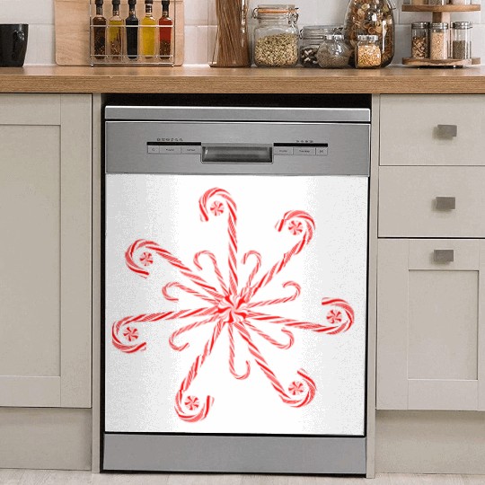 Peppermint Candy Cane Snowflake Dish Washer Covers