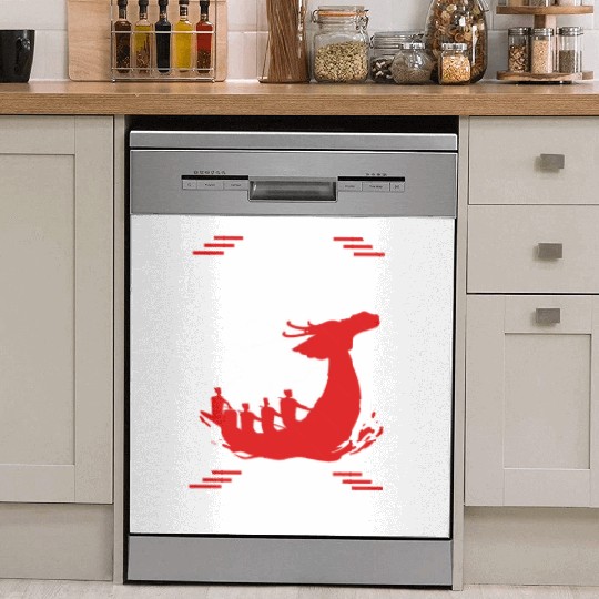 Funny Dragon Boat Racing Paddle Dish Washer Covers