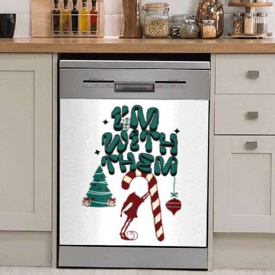 "Im with them" Christmas Elf design 2 Dish Washer Covers