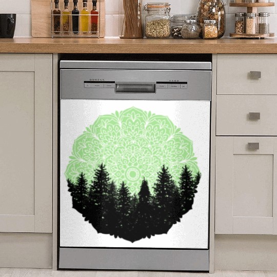 Green Forest Mandala Pacific Northwest Dish Washer Covers