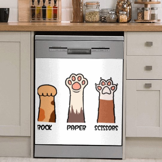 Rock Paper Scissors with Cat Paws Dish Washer Covers