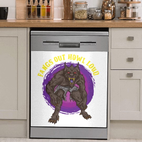 Funny Horror Werewolf Lycanthropy Full Moon Shapes Dish Washer Covers