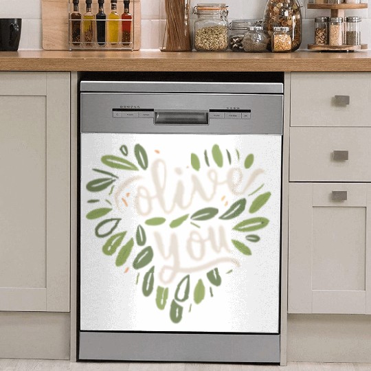 olive you funny romantic double meaning gift Dish Washer Covers