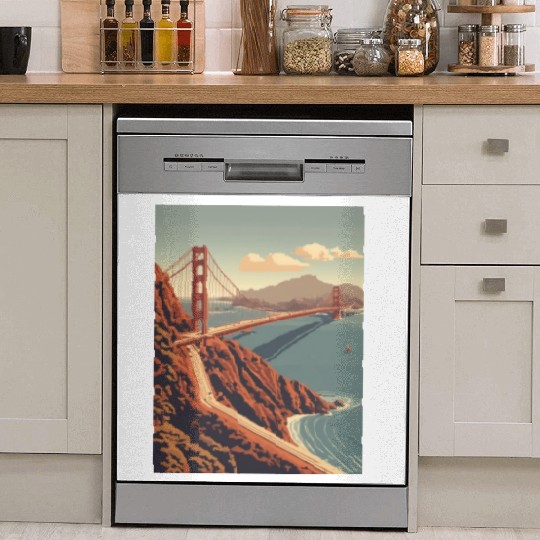 Golden Gate Bridge California Dish Washer Covers, Golden Gate