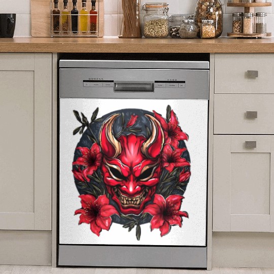 Hannya Red Lily Dish Washer Covers