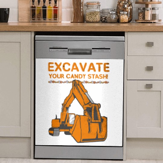 Excavate Your Candy Stash! Halloween for Excavator Dish Washer Covers