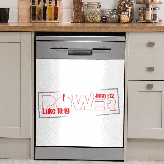 POWER- Inspired by Scripture, bible verse decor Dish Washer Covers