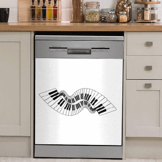 Piano Keyboard Waves Dish Washer Covers