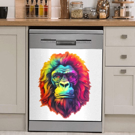 Gorilla Chic in Vibrant Psychedelic Zoo Dish Washer Covers