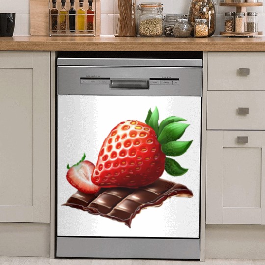 Sweet Temptation: Strawberry Meets Dark Chocolate Dish Washer Covers