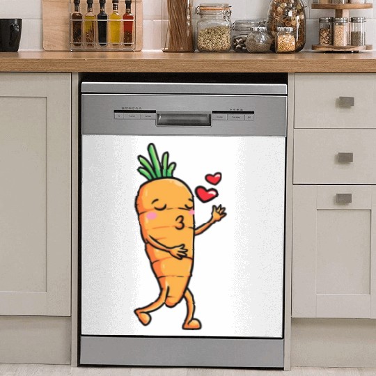 Carrot Emoticon Vegetable Vegan Vegetarian Dish Washer Covers