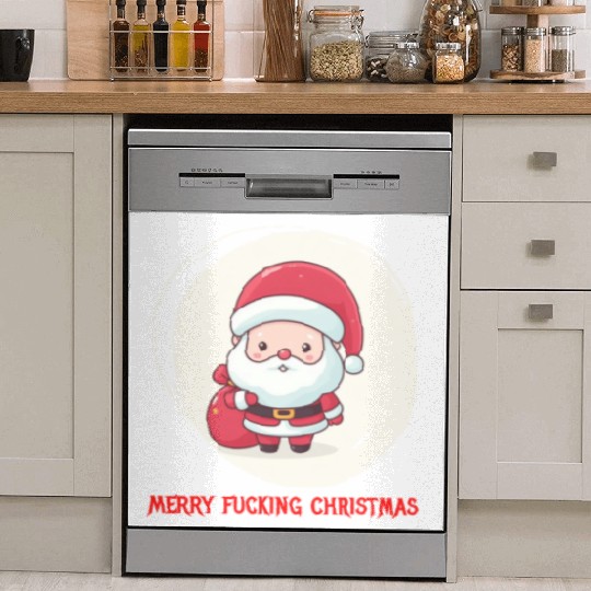 Cute Bad Santa Dish Washer Covers