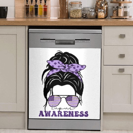 In May We Wear Purple Retro Lupus Awareness Month Dish Washer Covers