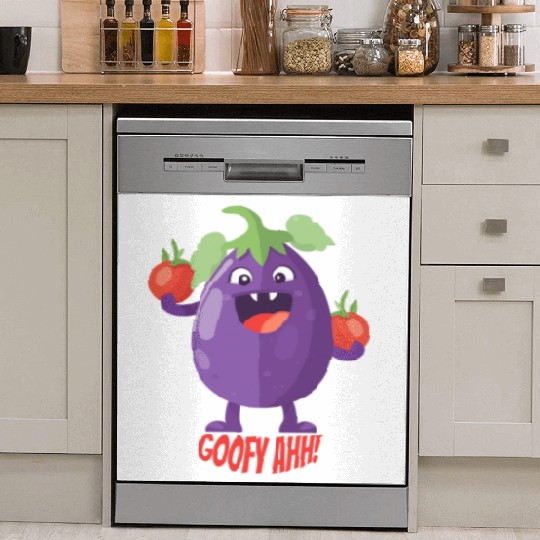 Eggplant Tomato Party Goofy Ahh Dish Washer Covers