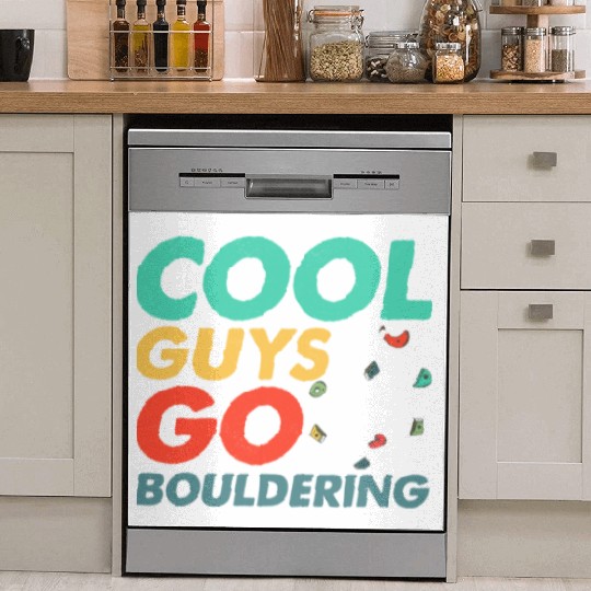 Cool Guys Go Bouldering Climbing Boulder Dish Washer Covers