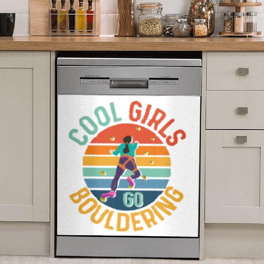Cool Girls Go Bouldering Boulder Climbing Dish Washer Covers