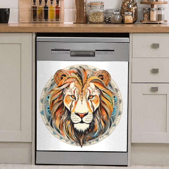 Lion Mandala Art Dish Washer Covers
