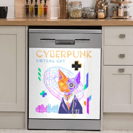 Cyborg Retro Gamer Scifi Dish Washer Covers