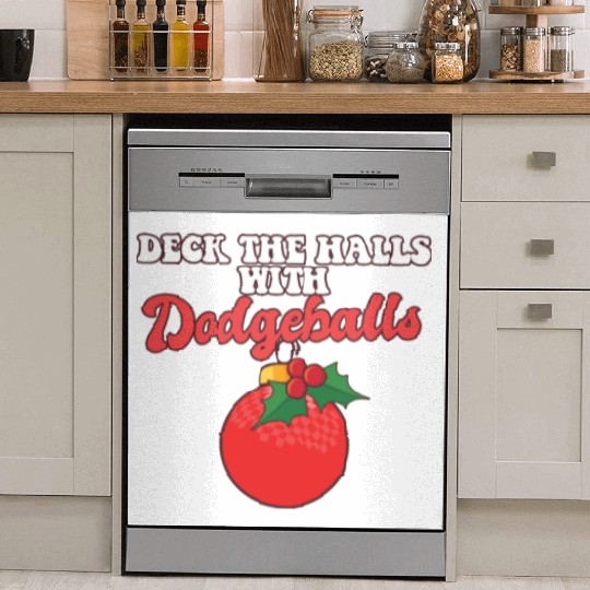 Dodgeball Player Coach Christmas Balls Deck The Dish Washer Covers