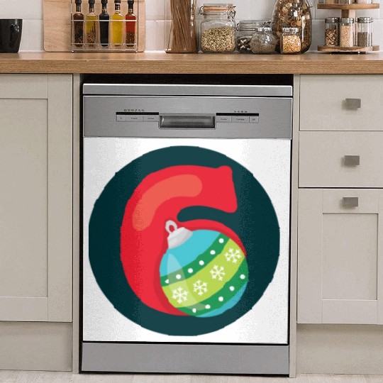 Number 6 Christmas Balls Age Six Dish Washer Covers