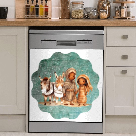 Christmas Nativity Scene Shepherds and Sheep Dish Washer Covers