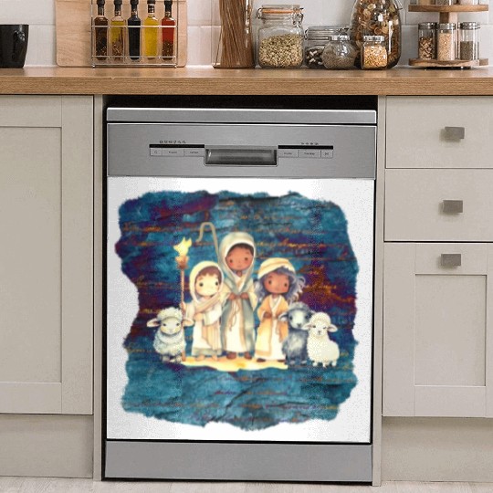 Christmas Nativity Scene Shepherds and Sheep Dish Washer Covers