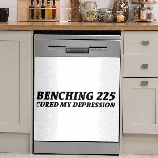benching 225 cured my depression black on white Dish Washer Covers