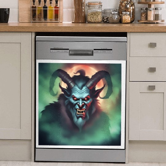 Krampus in Green Fog Dish Washer Covers