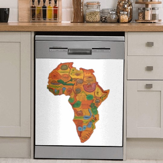 Colourful African Map For Afrocentric Lovers. Dish Washer Covers