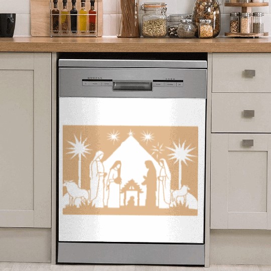 Nativity Scene with Mary Joseph Baby Jesus Dish Washer Covers