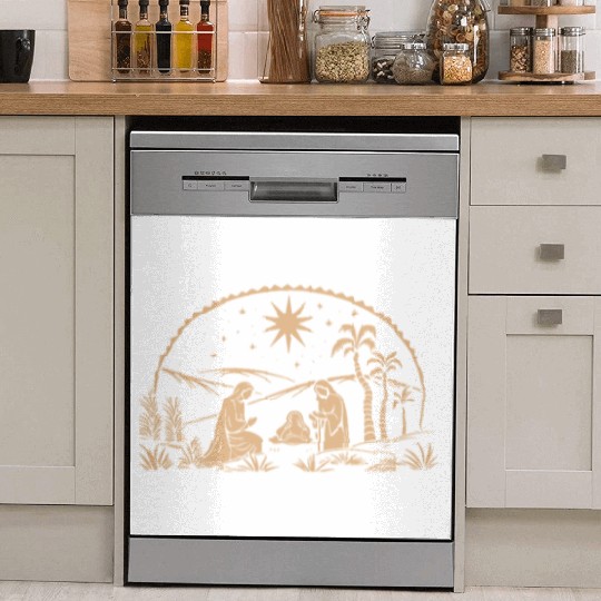 Nativity Scene with Mary Joseph Baby Jesus Dish Washer Covers