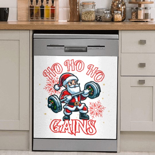 Santa Claus Christmas workout Dish Washer Covers