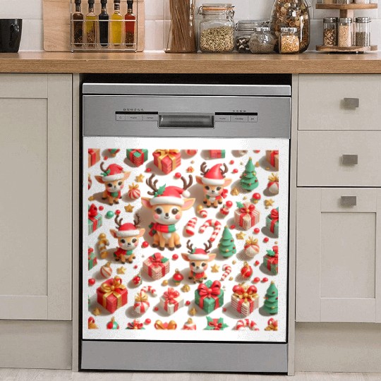 Cute Christmas deer pattern Dish Washer Covers