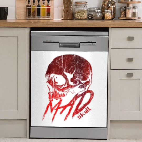 Red Skull with Lightning Graffiti Dish Washer Covers