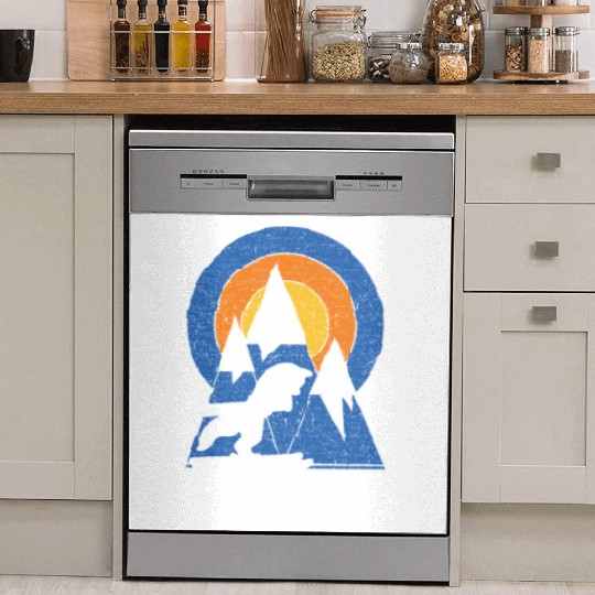 Retro Ski Santa Fe White Fox Dish Washer Covers