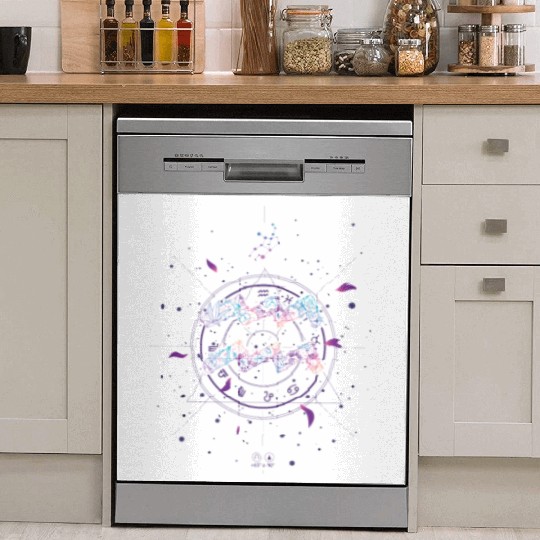 Aquarius Floral Zodiac Harmony Dish Washer Covers