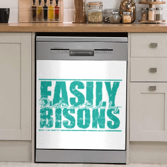 Easily Distracted by Bisons Animal Dish Washer Covers