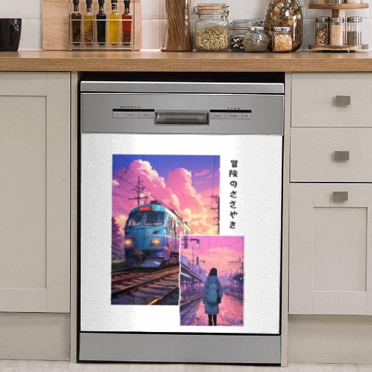 Ethereal Japanese Streetwear 90s Nostalgic Vaporwa Dish Washer Covers